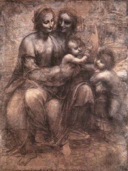 LEONARDO da Vinci Madonna and Child with St Anne and the Young St John Spain oil painting art